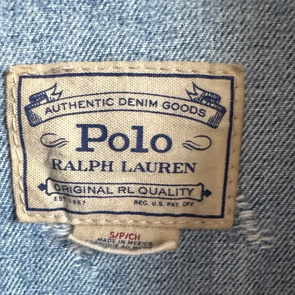 Ralph Lauren Light Blue Denim graffiti Jacket - Picture 2 of 6